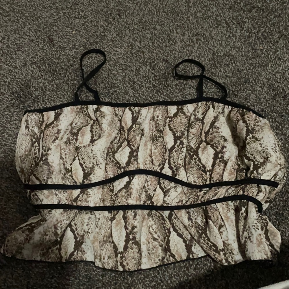 Forever 21 Snakeskin Cropped Camj with Adjustable Straps